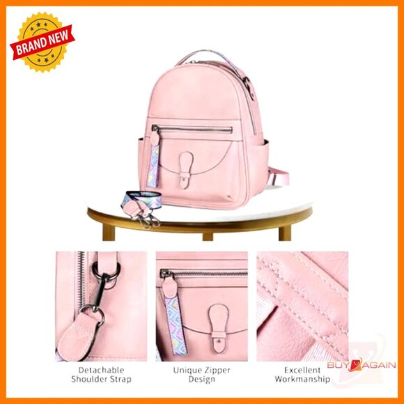Mini Leather Backpack Purse, Waterproof Small Shoulder Bag with Multiple Pockets main image 2